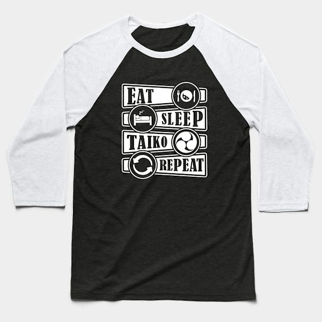 Eat Sleep Taiko Repeat Baseball T-Shirt by BonnaVida